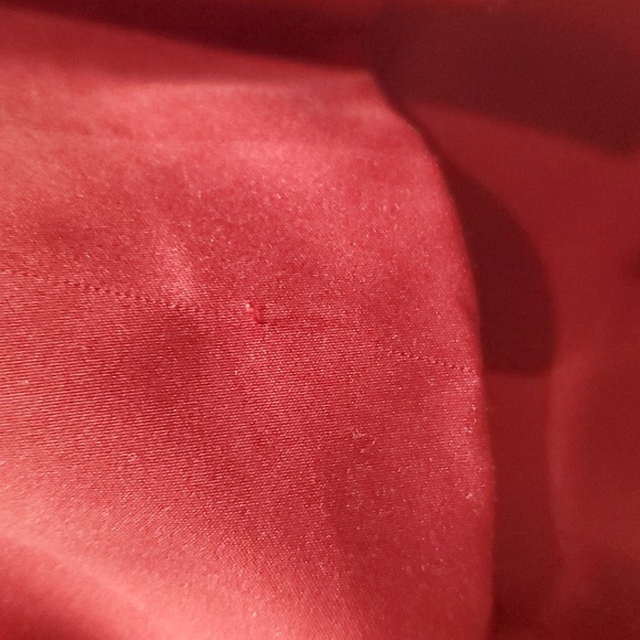 Topshop Ruched Red Satin Dress - Size 14 - Picture 9 of 10